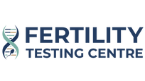 Fertility Testing Centre logo with DNA and sperm icon.