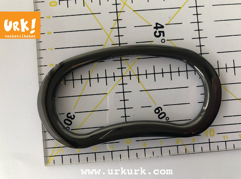 Miniatyrbilde: urk vesketilbehør, veskemetall, svart metall veske, metallhåndtak veske, hank til veske, syutstyr, sybutikk, sy veske håndtak