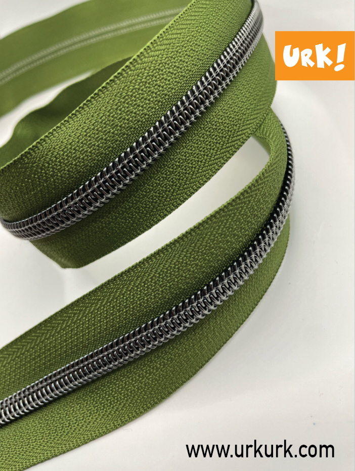 Miniatyrbilde: metervare glidelås, grønn glidelås, nylon gunmetal glidelås, meter glidelås, glidelås veske toalettmappe, glidelås på rull