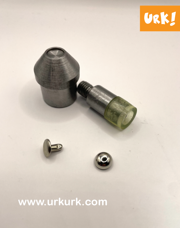 tilbehør til knappepresse, tilbehør KAM dk 93, pressesett knappepresse, innsatser kam 93, pressesett nitter, knappepresse kam