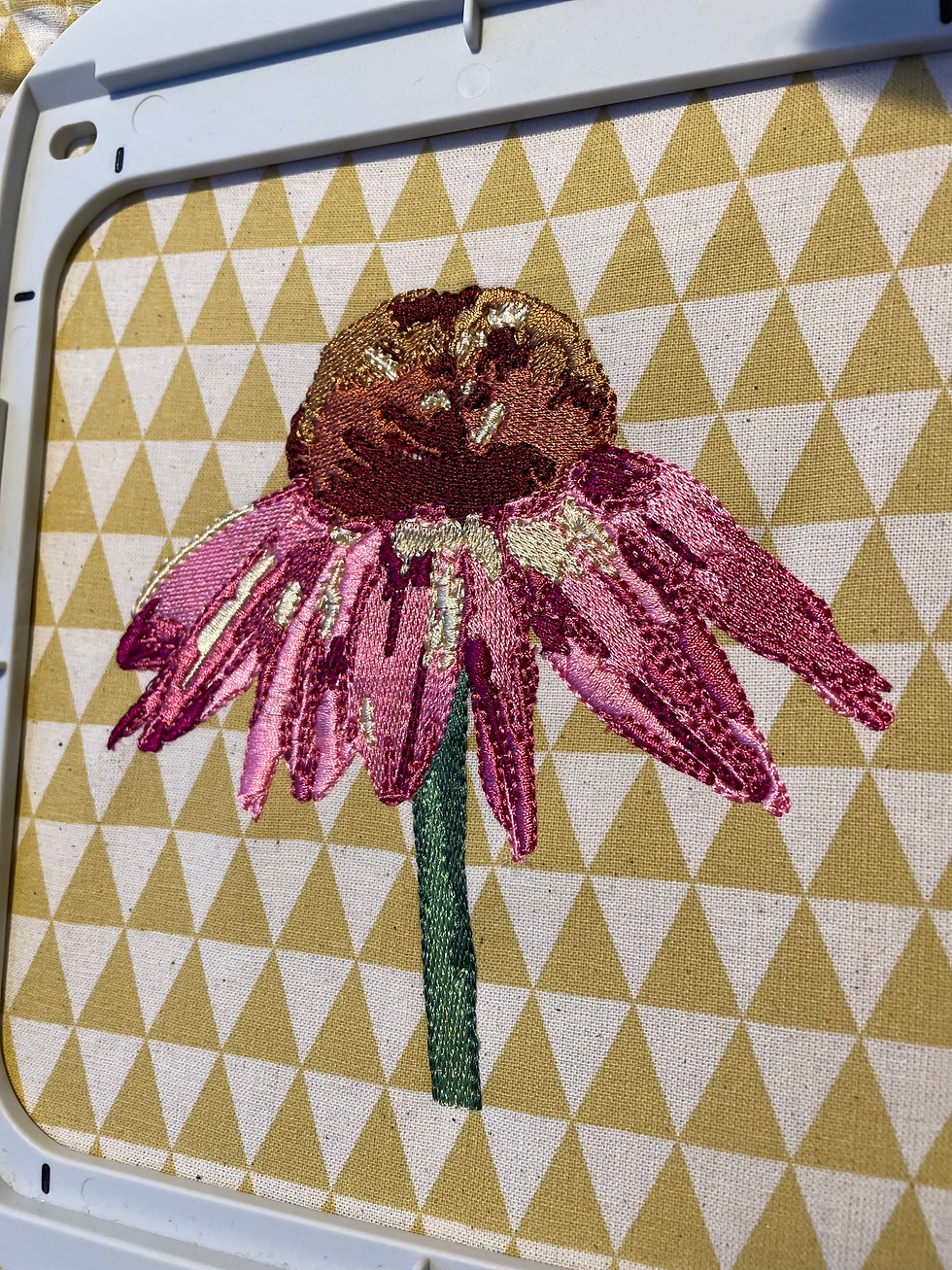 Miniatyrbilde: Solhatt (Echinacea). Fil til maskinbroderi