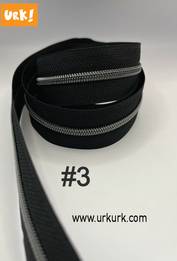 Miniatyrbilde: gunmetal glidelås #3, tynn glidelås gunmetal, metervare glidelås gunmetal, svart glidelås metervare, #3 glidelås metervare