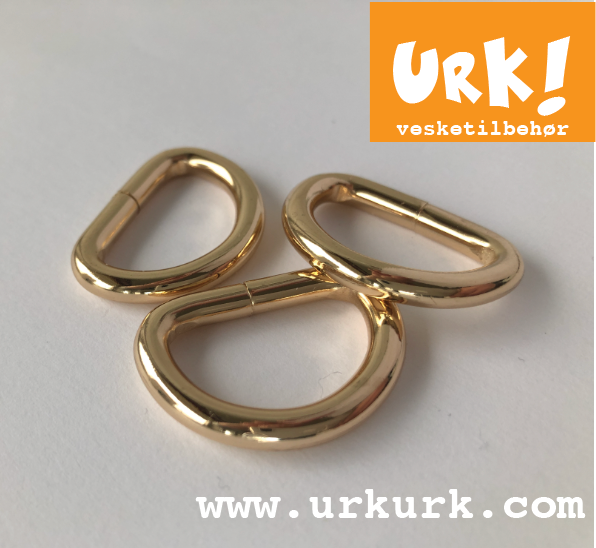 Miniatyrbilde: utstyr til å lage veske, d-ring 25 mm, d ring til veske, ring til halsbånd veske bag stropp, gullfarget d-ring, vesketilbehør