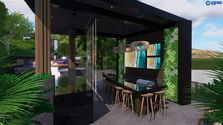 Modern outdoor dining area design