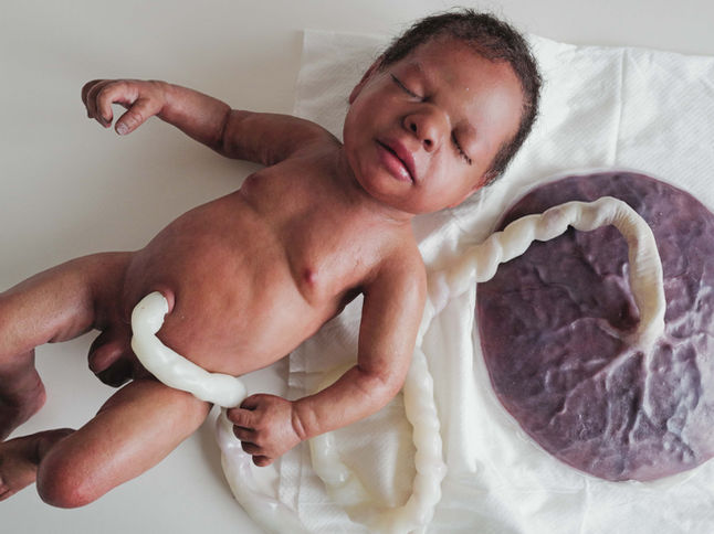 Oscar - full silicone cinebaby with fake placenta and umbilical cord