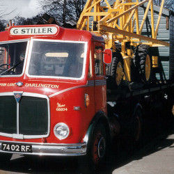 Red G Stiller truck, Darlington, with yellow equipment