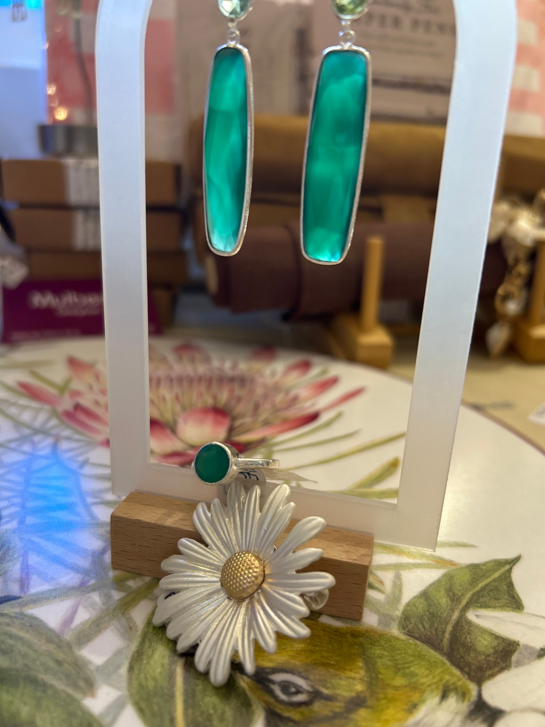 Round Green Onyx Ring 