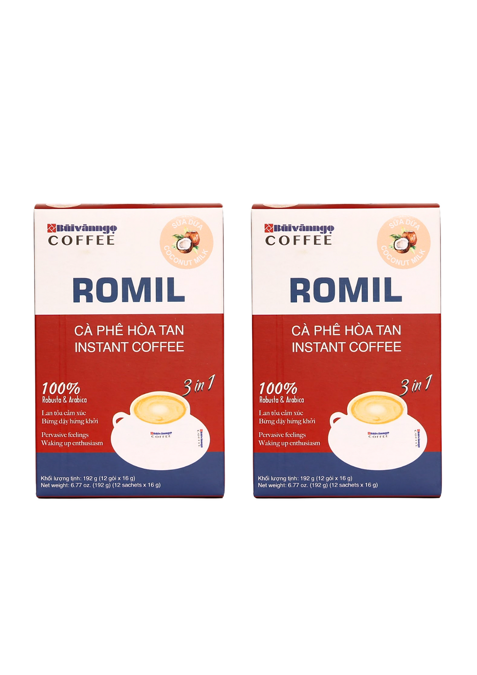 Thumbnail: (Pack of 2) IBVN Romil 3in1 Instant Coconut milk coffee - 6.77oz per pack