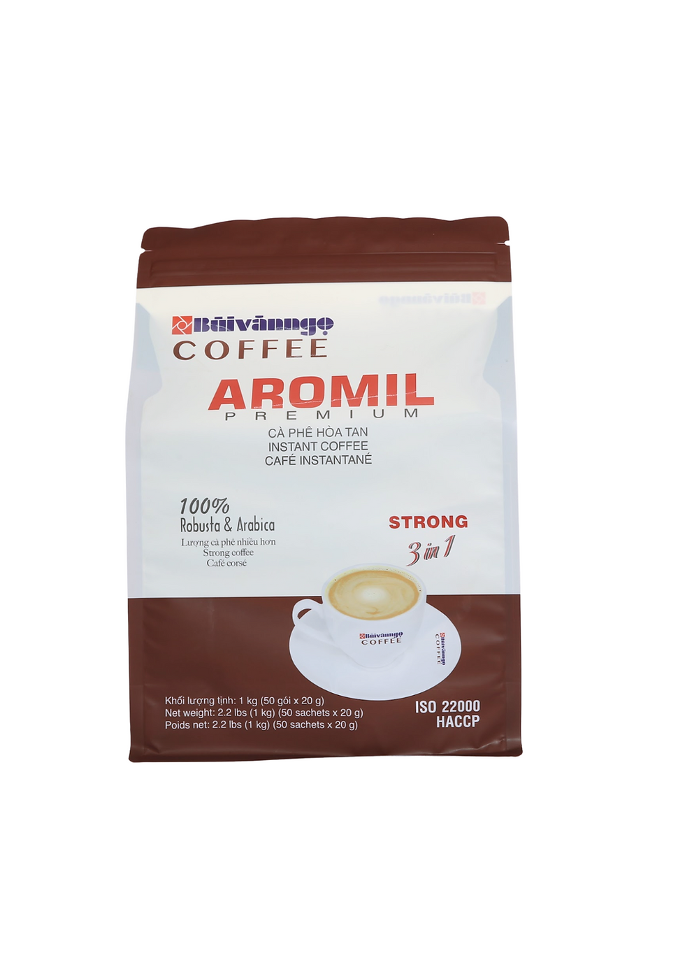 Thumbnail: IBVN Aromil Strong 3in1 Instant Milk Coffee 50 sachets - 2.2lbs (1kg)