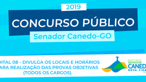 Senador Canedo: Consulta dos locais e horários para as provas do Concurso já está disponível.