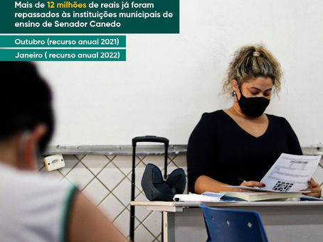 Instituições de ensino de Senador Canedo já receberam recurso anual de 2022 do Reviva Educação
