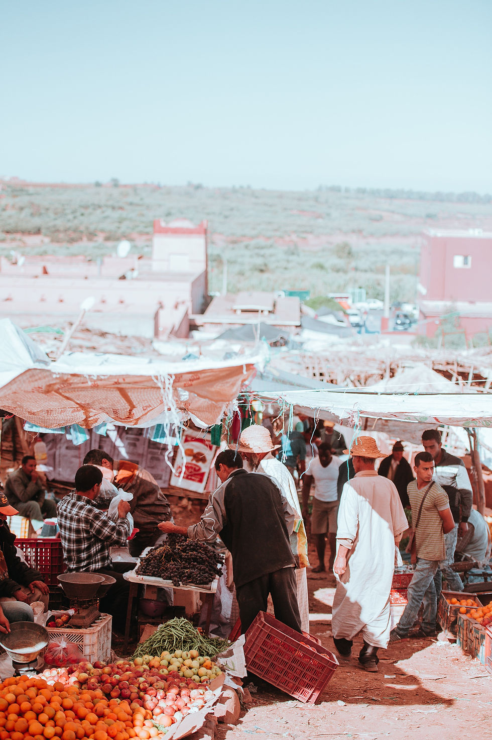 Moroccan street market for fresh local products