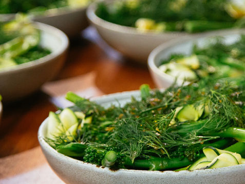 Bright Green Salad w Pomegranate & Mint