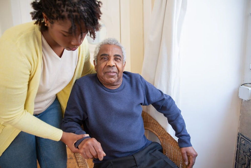 A Dementia patient being cared for