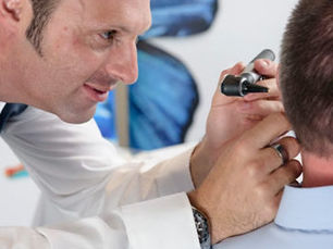 Ear Wax Syringing taking place