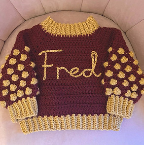 Crochet jumper with hand embroidery