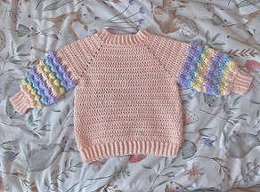 Crochet jumper with hand embroidery