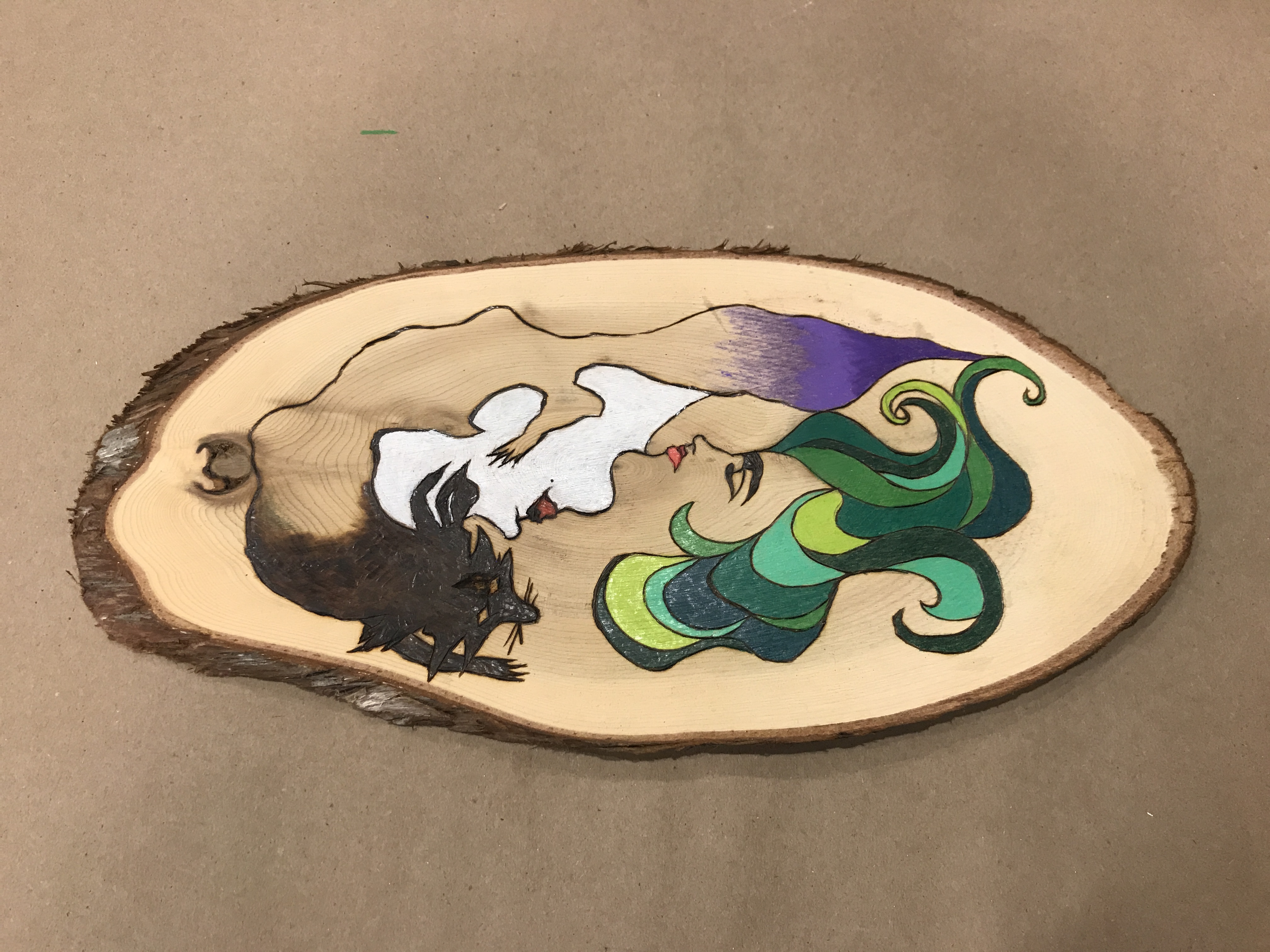 le fox femme woodburning