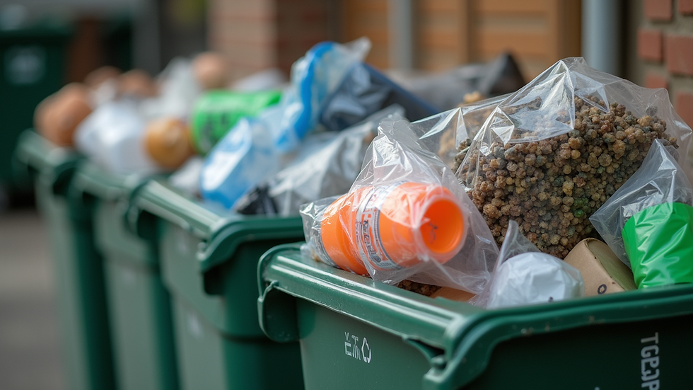 Close-up view of sorted recyclable materials ready for drop-off