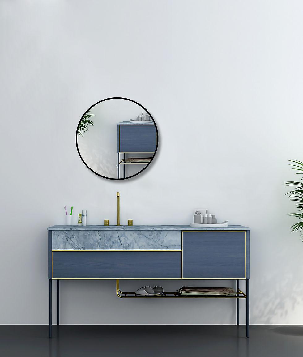 Thumbnail: Framed Round LED Mirror