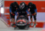 Four-man deBotech, Inc. carbon fiber bobsled.