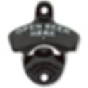 'Open Beer Here' Black Bottle Opener Wall Mount