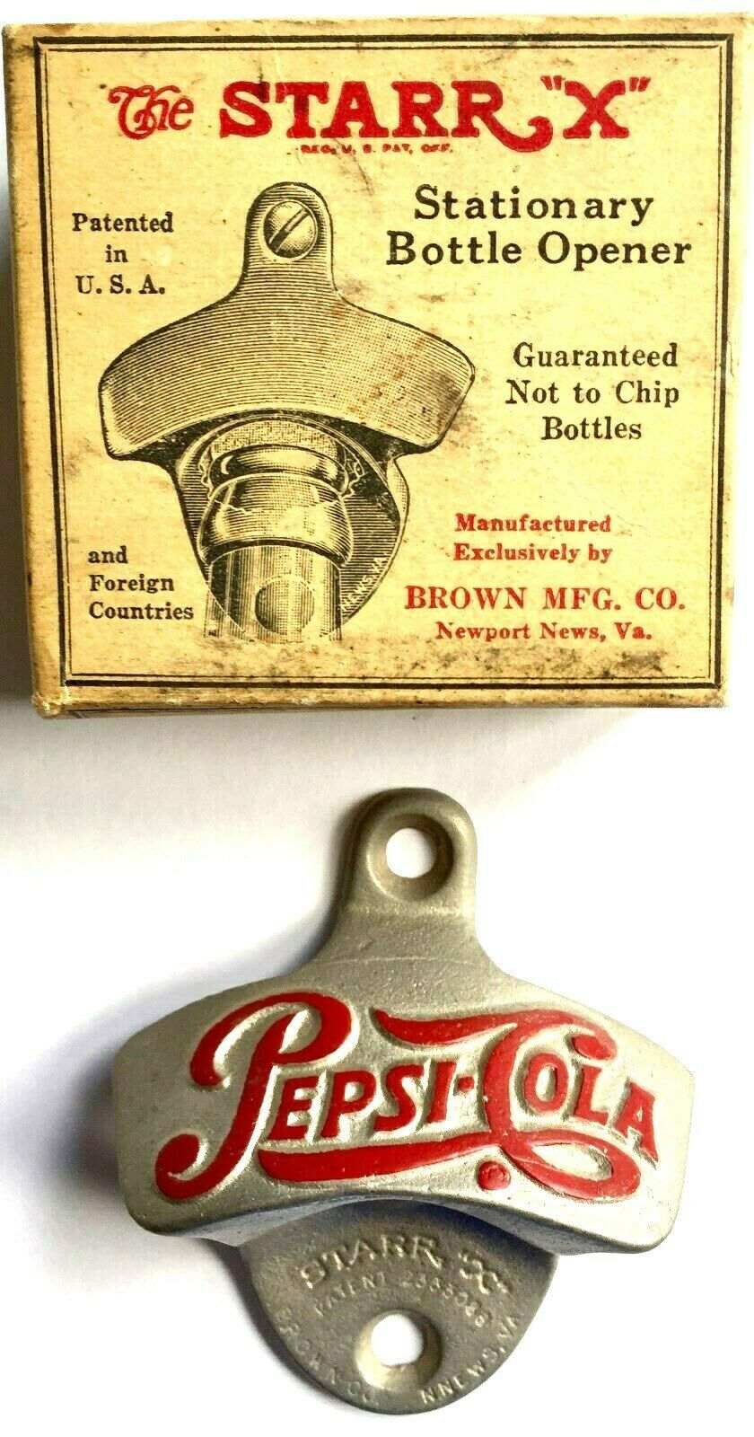 Vintage Pepsi Stationary Star Bar Bottle Opener Wall Mount