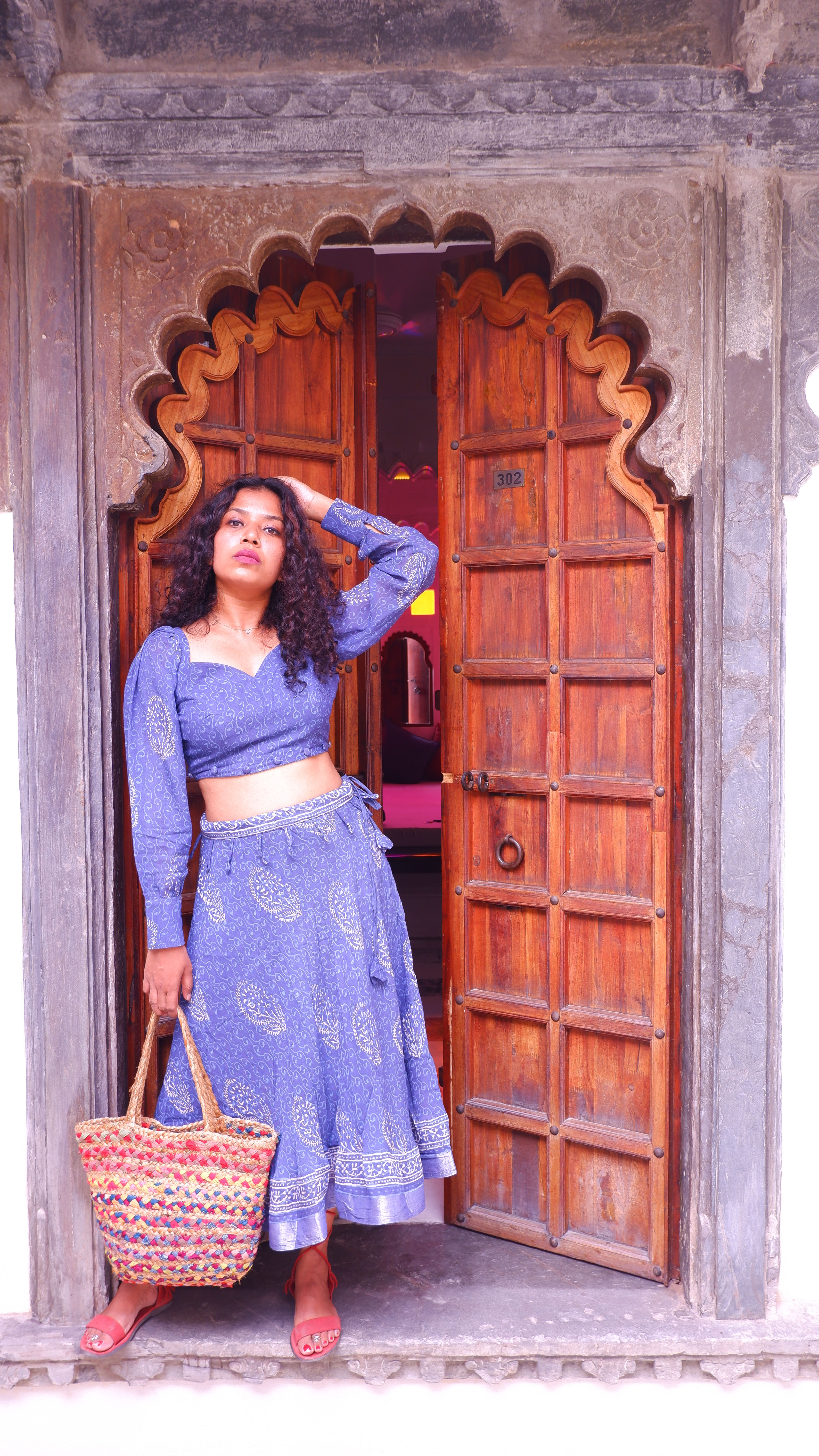 Bahuroopi Bagru | Blouse & Long skirt cum Dress