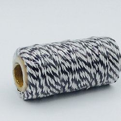 BT006 - Bobine de 20m de Baker's Twine noir/blanc 12 plis
