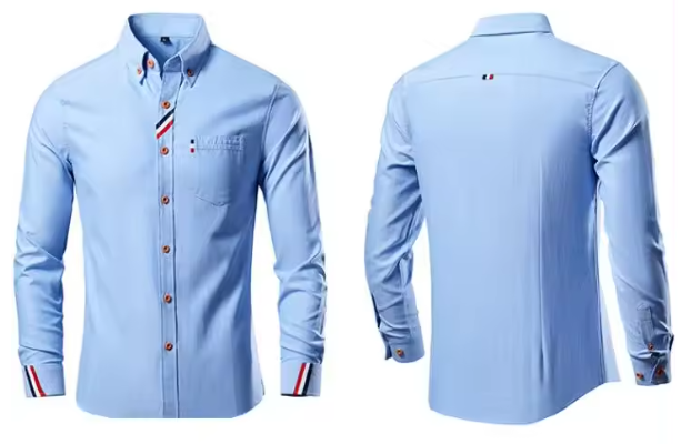 Thumbnail: Red, White & Blue Accent Button-up Shirt