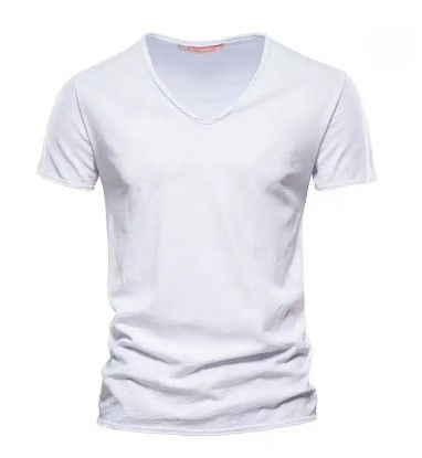 Thumbnail: Lightweight Cotton V-Neck T-Shirt