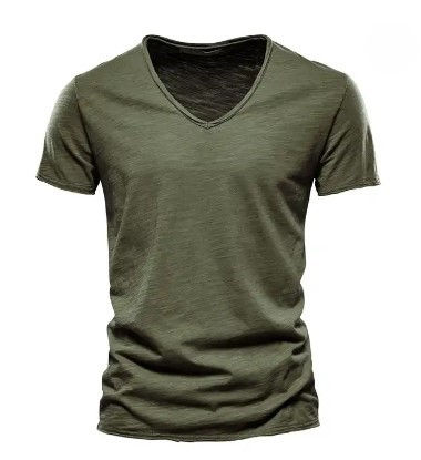 Thumbnail: Lightweight Cotton V-Neck T-Shirt
