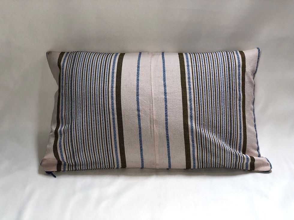 Housse - Rectangle Rayé Bleu Marron et Blanc