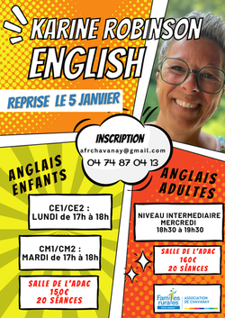 cours d'anglais Karine Robinson