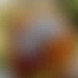 A bright orange pumpkin painted with a cheerful cartoon character holding a sign that reads “Welcome Great Pumpkin.” The character, wearing a blue shirt, sits on a large red pumpkin surrounded by green and yellow leaves. The artwork is glossy and detailed, set against a soft-focus background of greenery and brick.