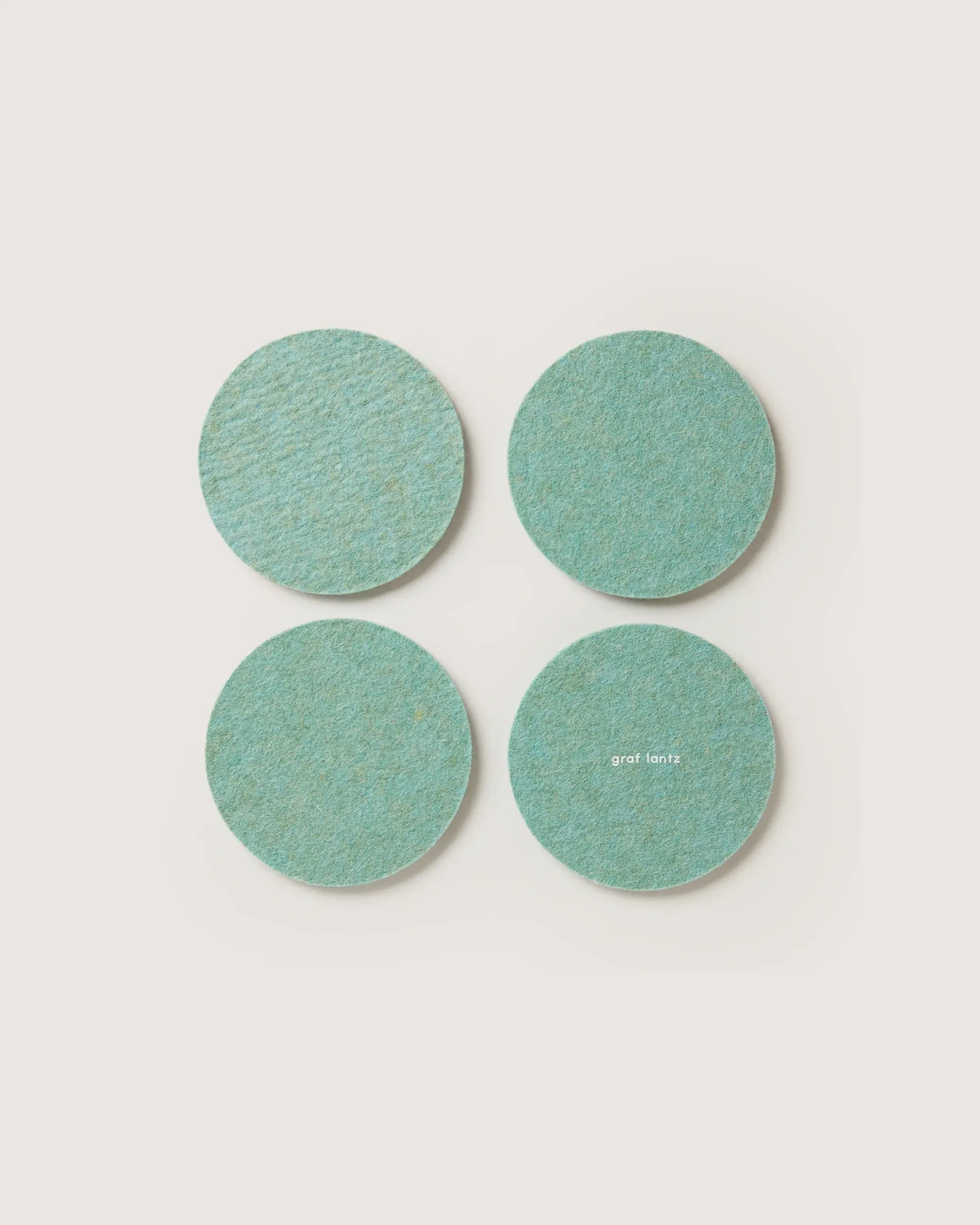 Bierfilzl Merino Wool Felt Round Coaster Solid 4 Pack COASTAL