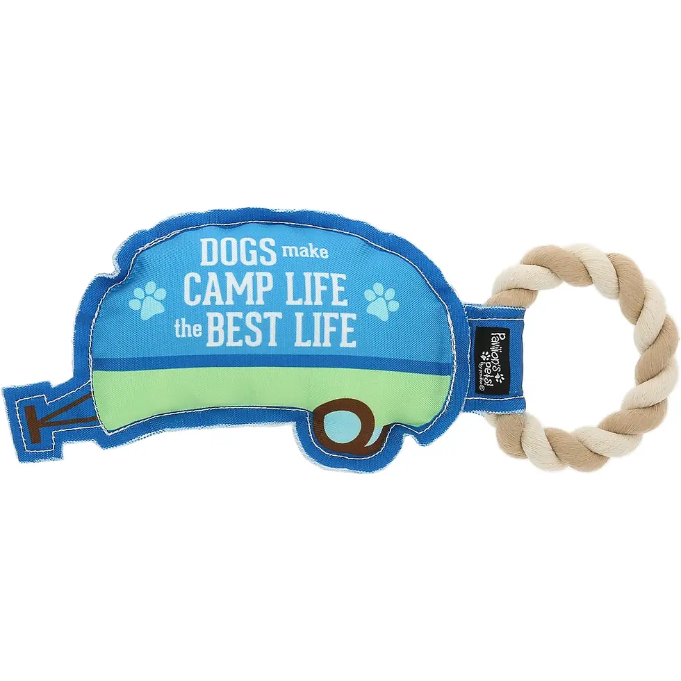Camp Life - 10.5" Canvas Dog Toy On Rope