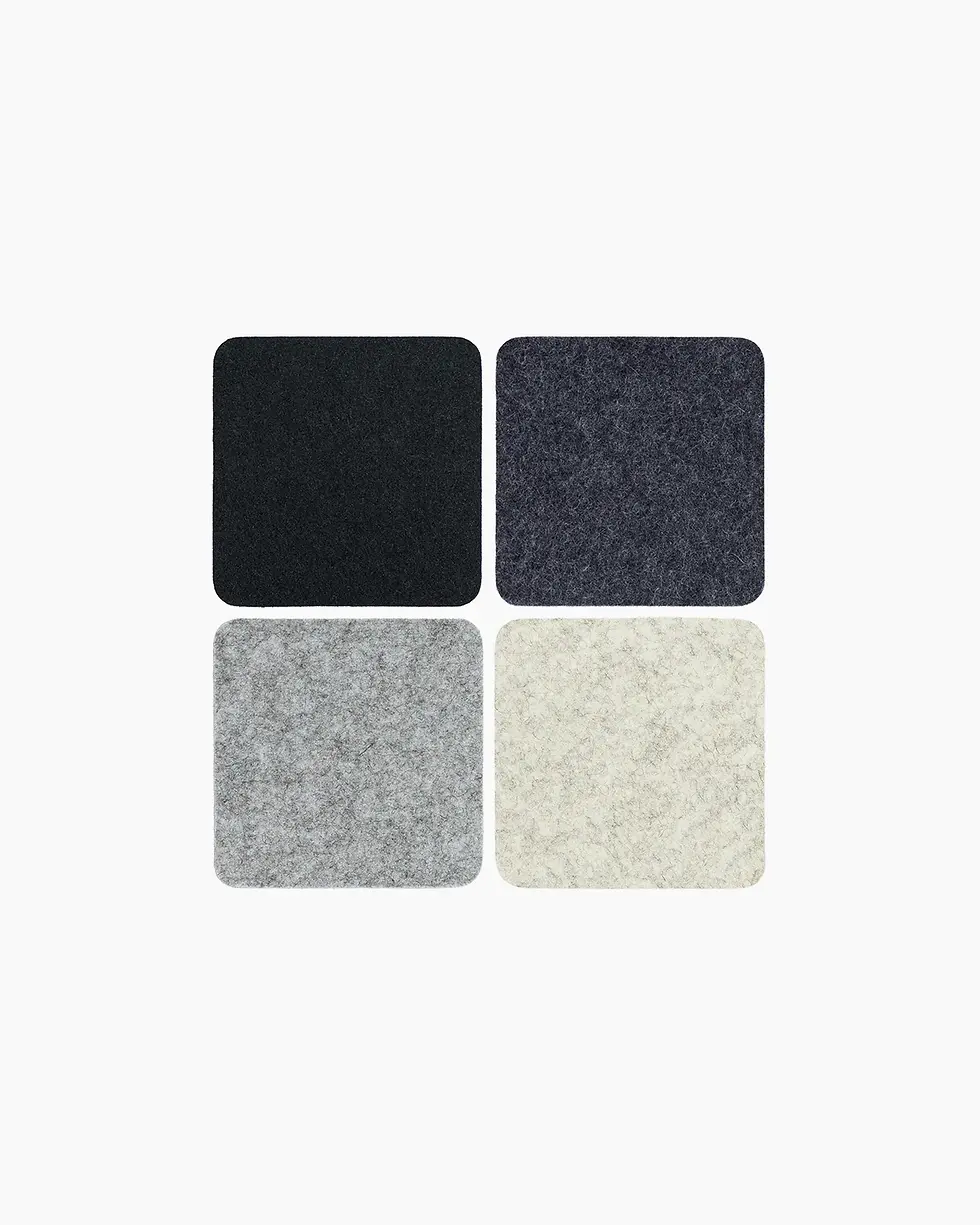 Bierfilzl Merino Wool Felt Square Coaster Multi 4 Pack