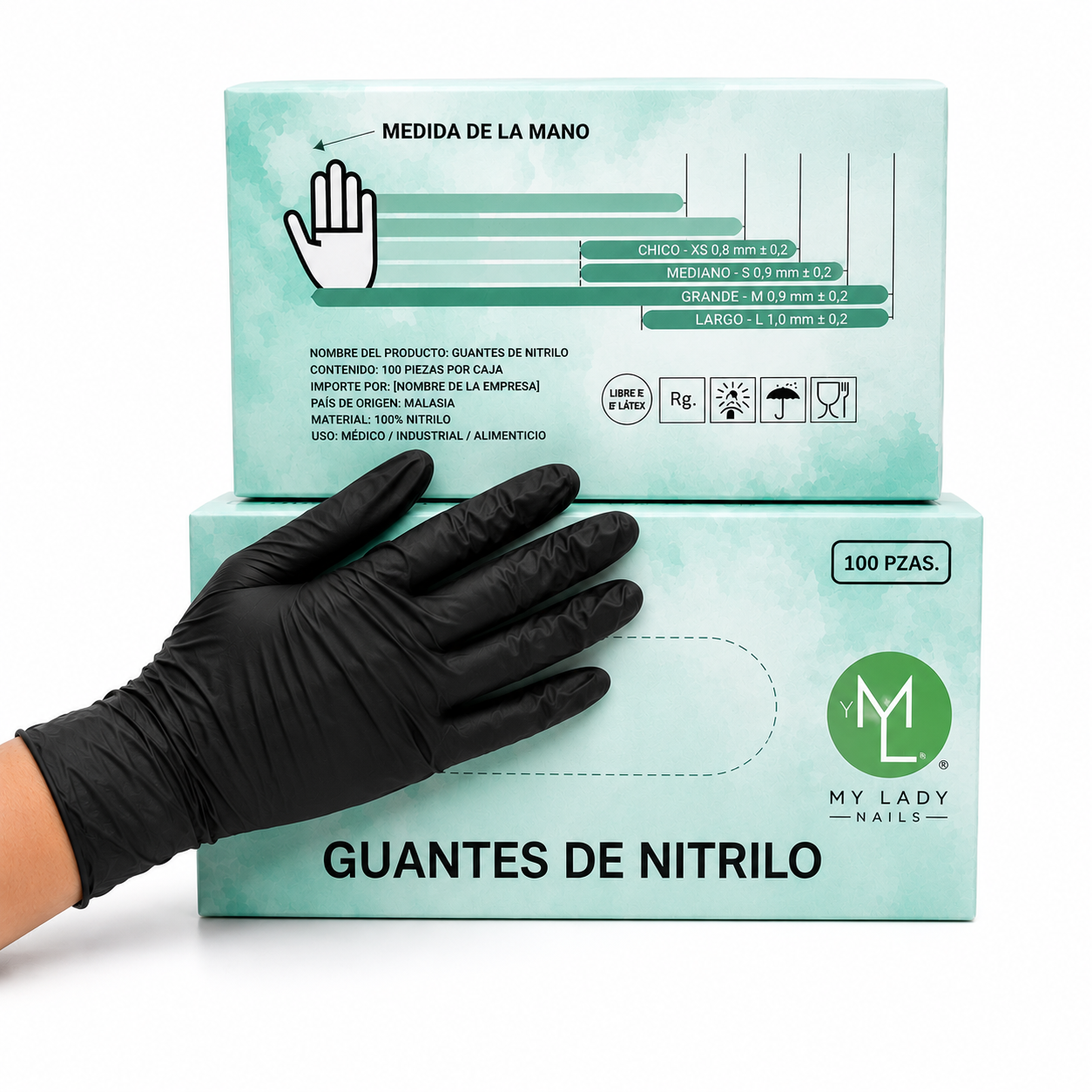 Guantes Nitrilo Negros ML Nails