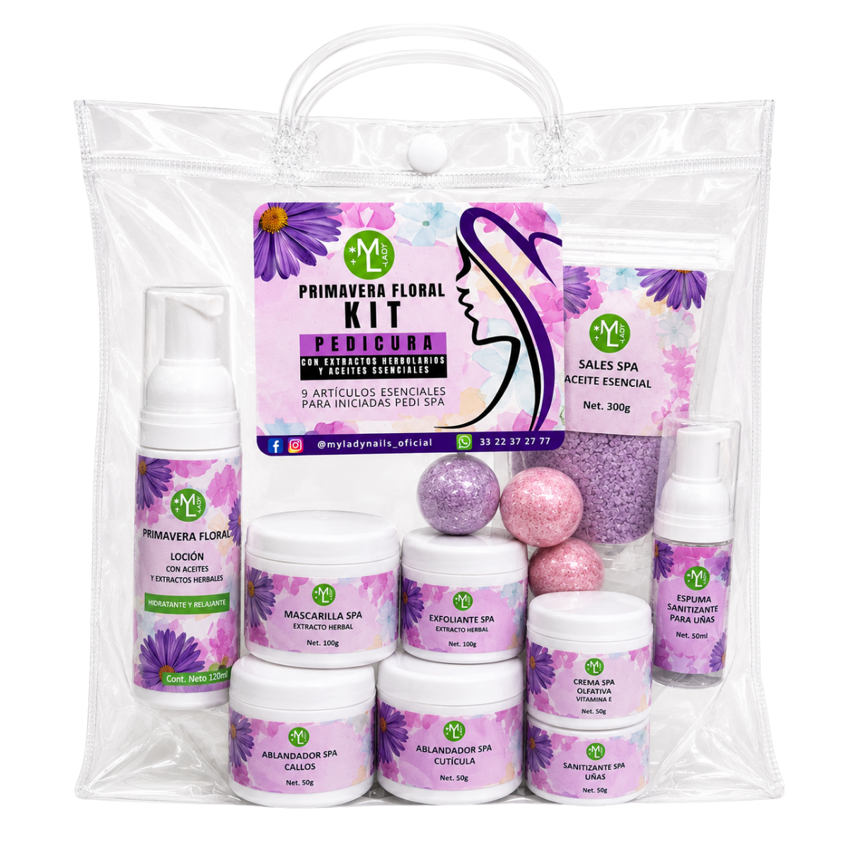 Kit Profesional Pedicura Aroma Floral My Lady Nails