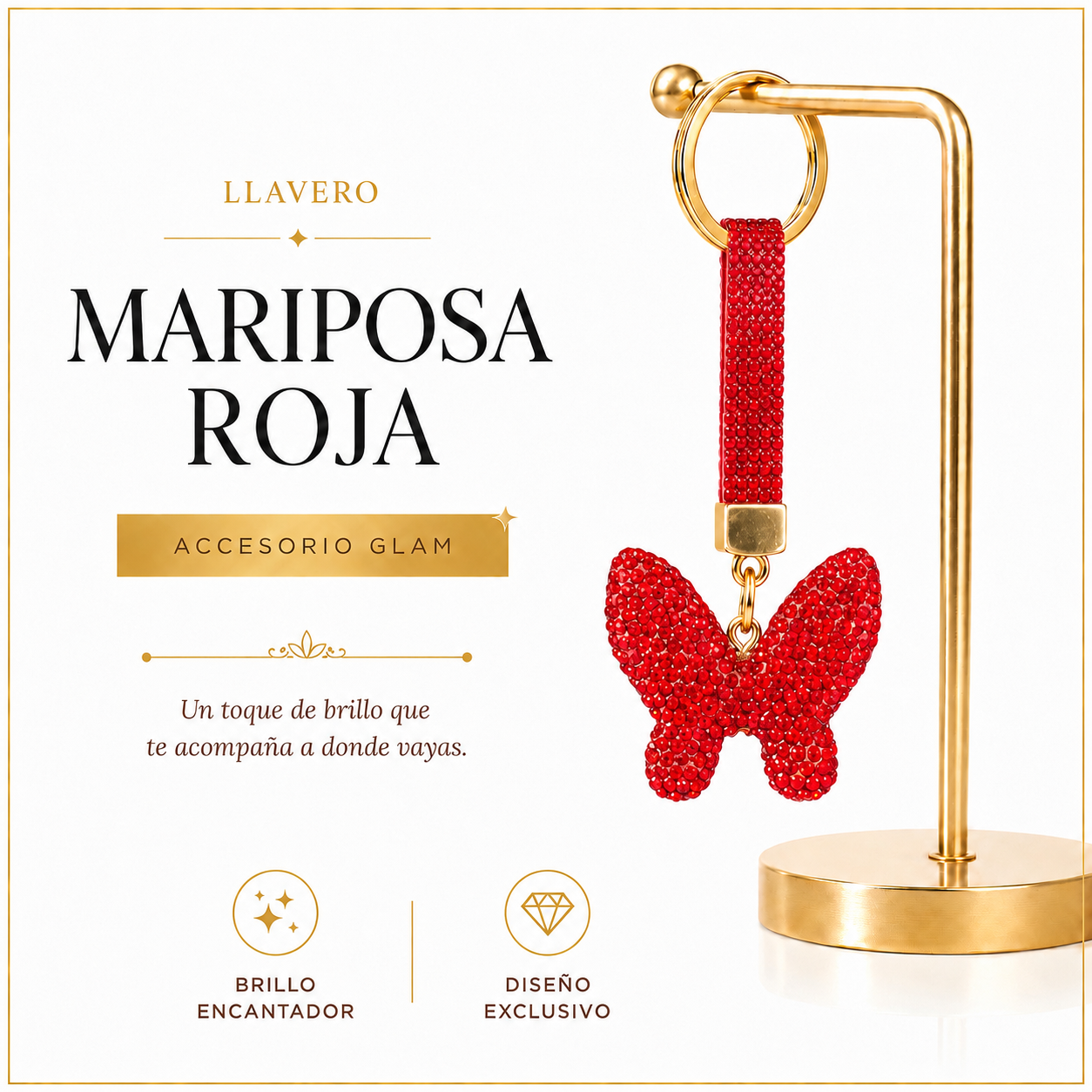 Llavero Mariposa Roja ML Joyería