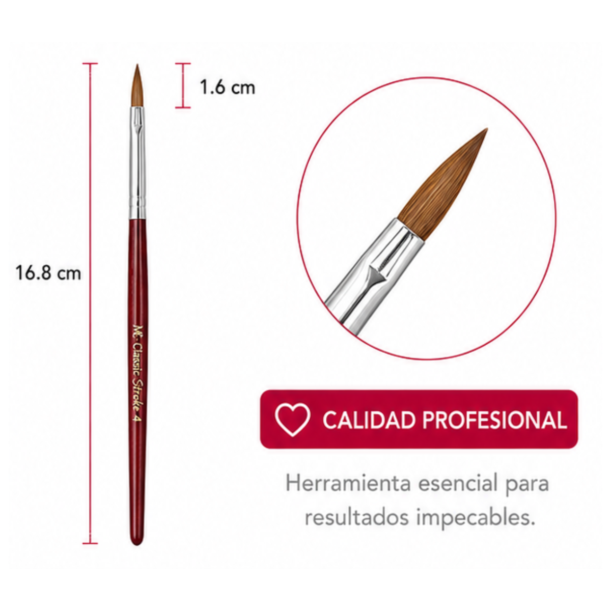Pincel semiprofesional Classic Stroke #4 MC Nails