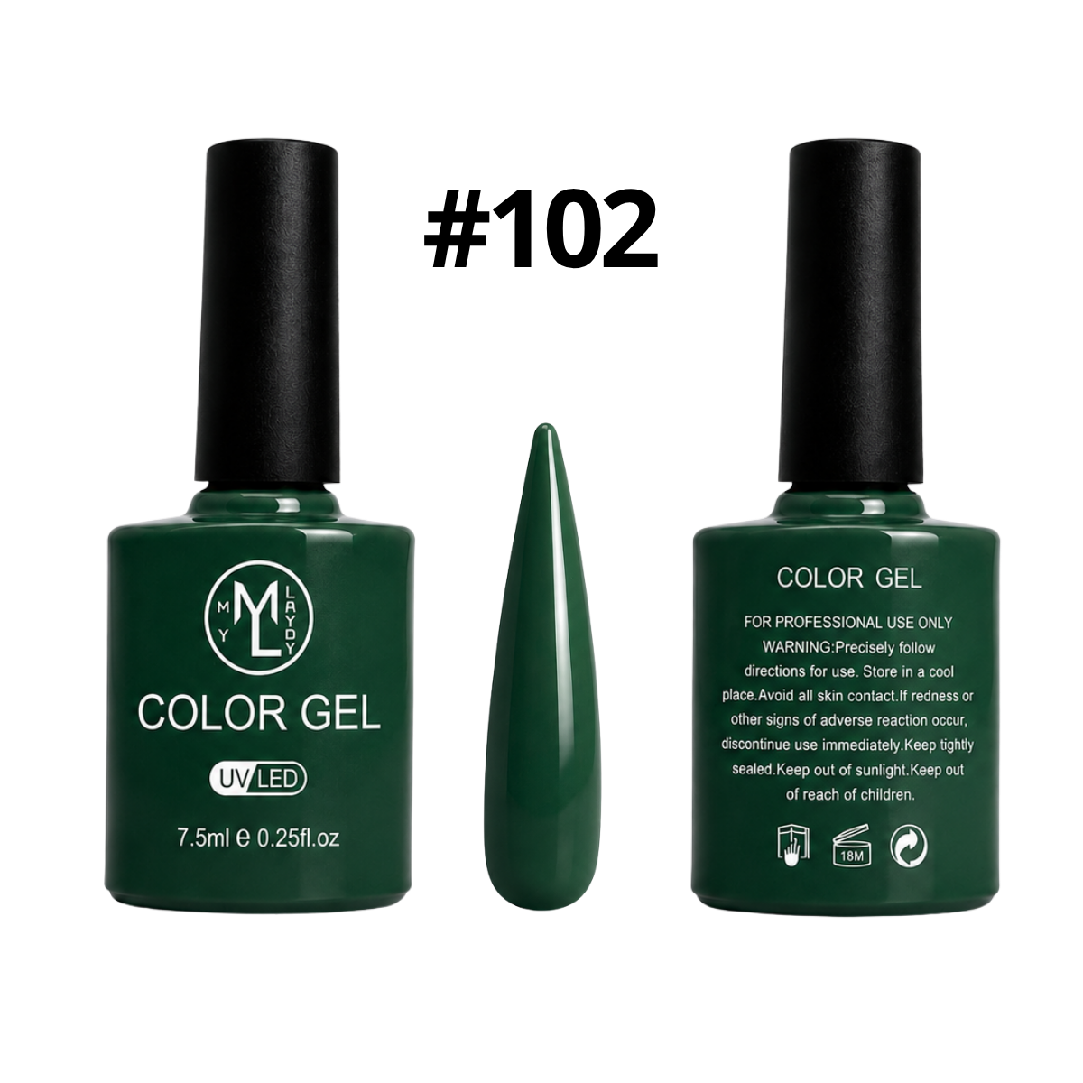 Gel color de 3 Pasos  7.5ml UV/LED #102 ML nails