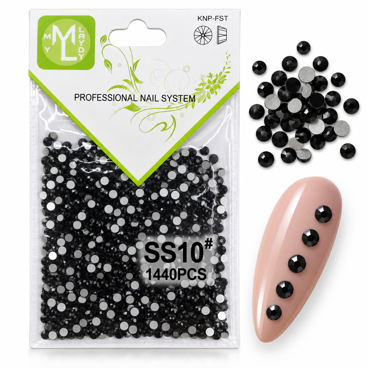 Piedras AB Negra #10 1440pcs My Lady Nails