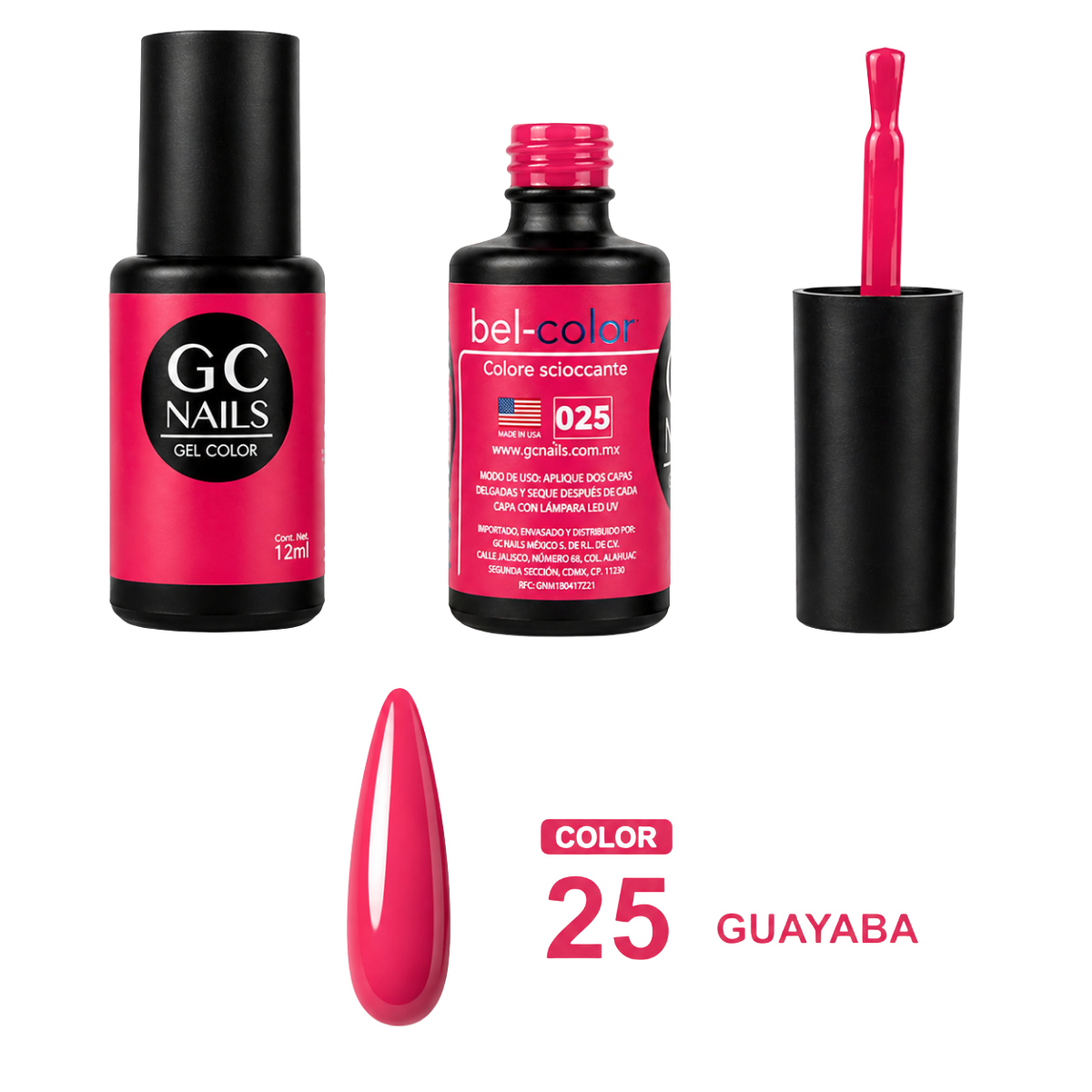 Gel nails Bel-color 12 ml GUAYABA 25 GC