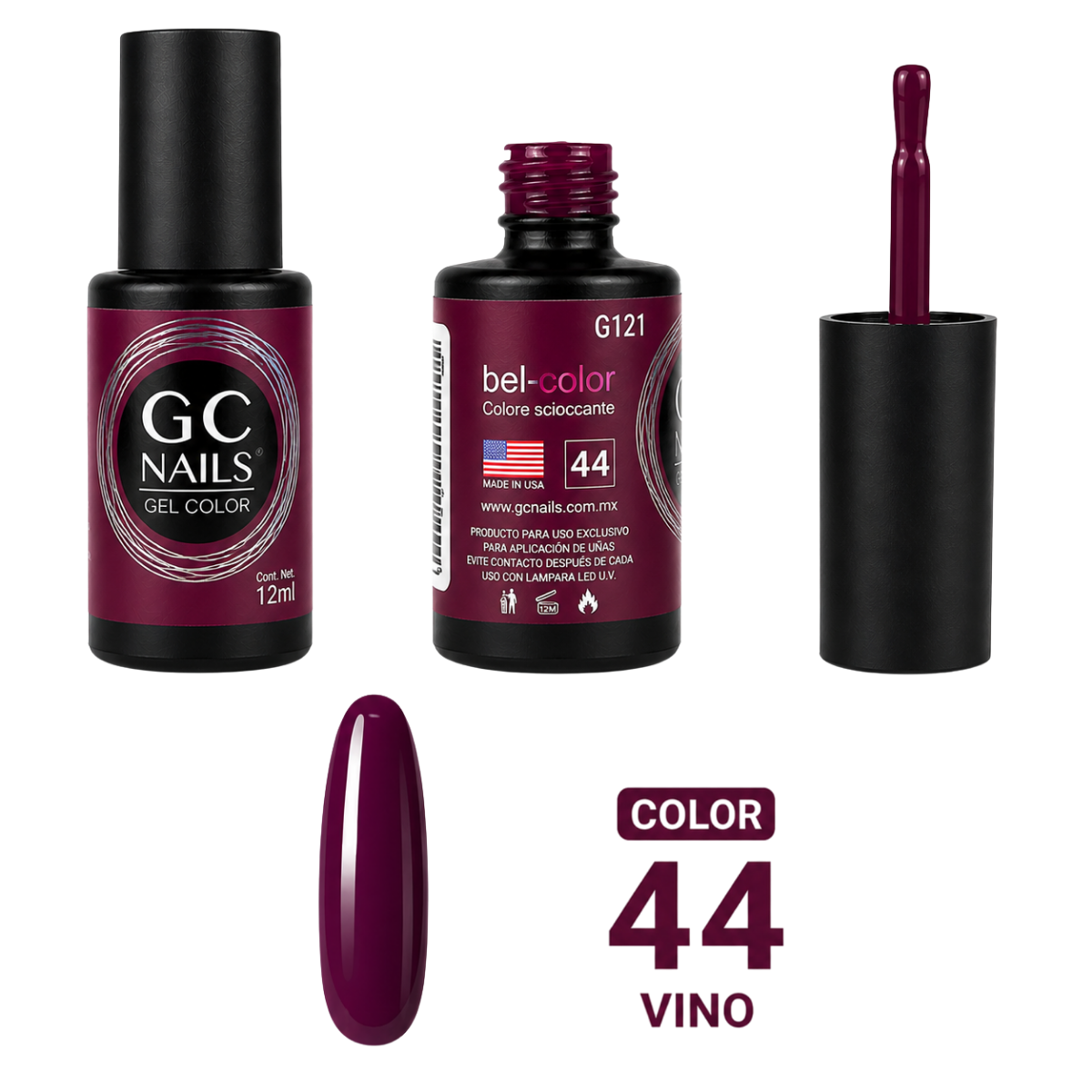 Gel nails Bel-color 12 ml VINO 44 GC Nails