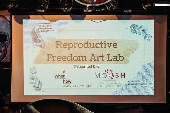 Reproductive Freedom Art Lab presentation slide by If/When/How and MOASH