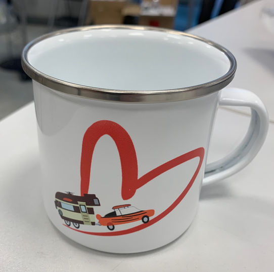 Emaille Retro Becher, Vintage, Grillen, Outdoor, Camping