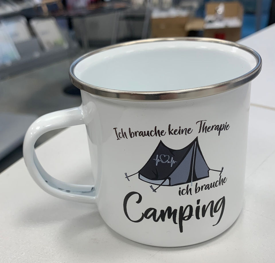 Emaille Retro Becher, Vintage, Grillen, Outdoor, Camping