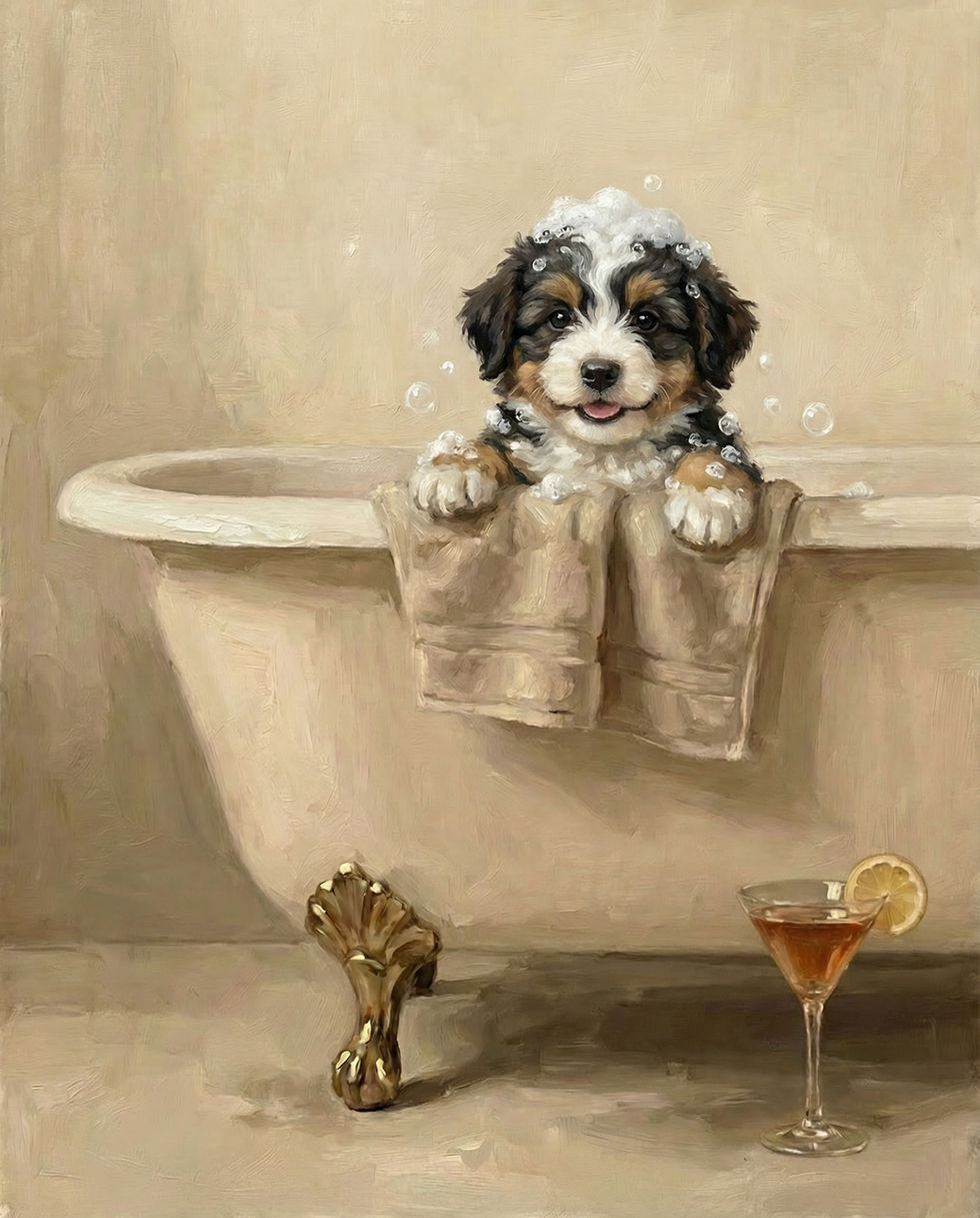 luxury custom bathtub pet art